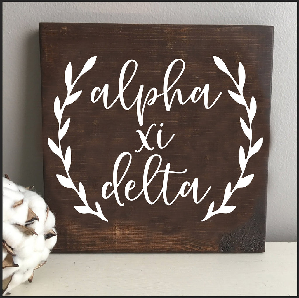 Alpha Xi Delta Wooden Wall Art