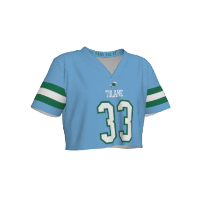 Tulane Player NIL Replica Football Crop Top - Blue