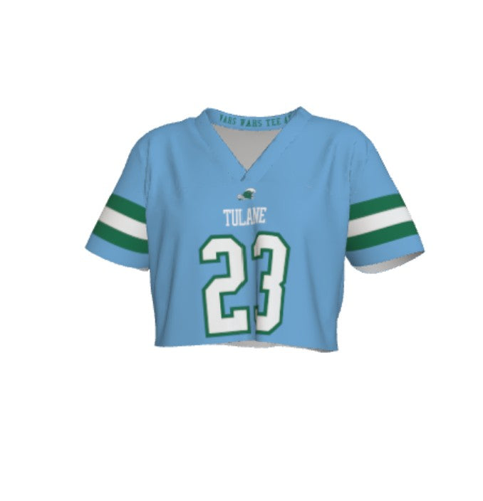 Tulane Replica Customizable Football Crop Top - Blue