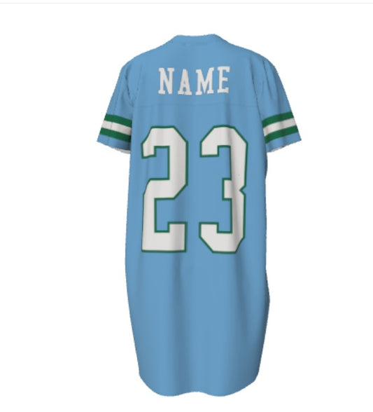 Tulane Replica Customizable Football Dress- Blue