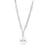 Alpha Sigma Alpha Necklace- Silver Paperclip Style with ASA Pendant