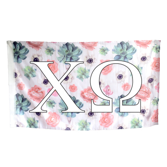 Chi Omega Succulent Flag