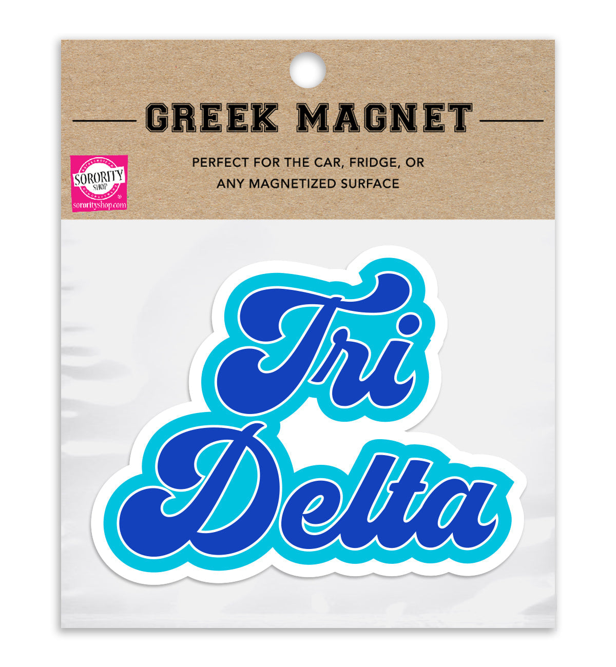 Delta Delta Delta Retro Sorority Car Magnet Set of 2