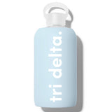 Delta Delta Delta Glass Water Bottle with Silicone Sleeve