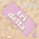 Delta Delta Delta Plush Retro Beach Towel