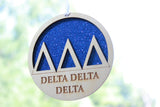 Delta Delta Delta - Laser Carved Ornament - 3" Round