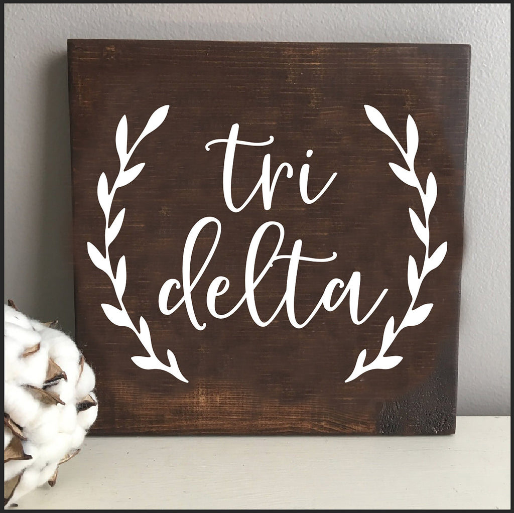 Delta Delta Delta Wooden Wall Art