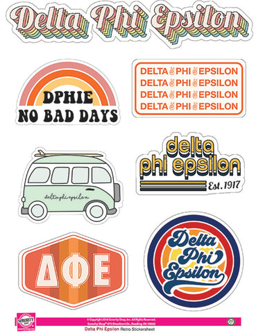 Delta Phi Epsilon <br> Retro Sticker Sheet