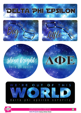 Delta Phi Epsilon Galaxy Stickers