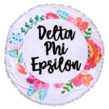 Delta Phi Epsilon <br> Floral Fringe Towel <br> Blanket