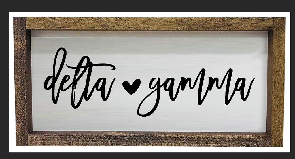 Delta Gamma Script Wooden Sign