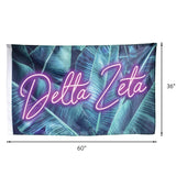 Delta Delta Delta Neon Palm Flag