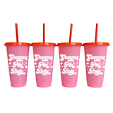 Gamma Phi Beta Glitter Color Changing Cup 4-Pack