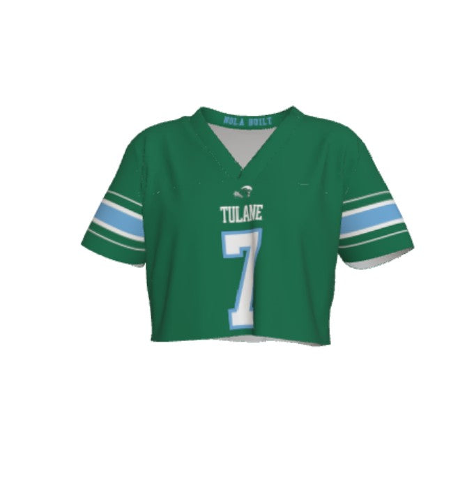 Tulane Player NIL Replica Football Crop Top - Green