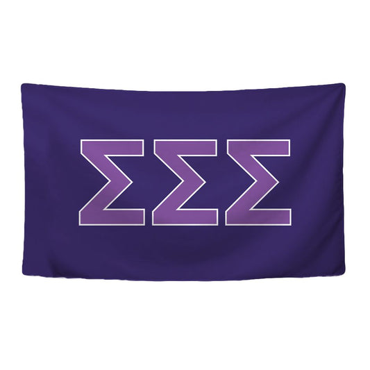 Sigma Sigma Sigma Sorority Greek Letters Flag, Two-Color Design