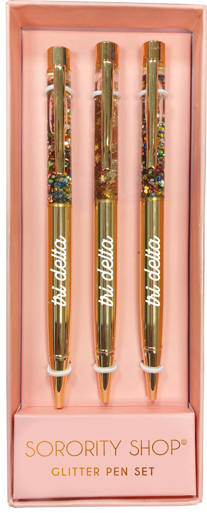 Delta Delta Delta Glitter Pens (Set of 3)