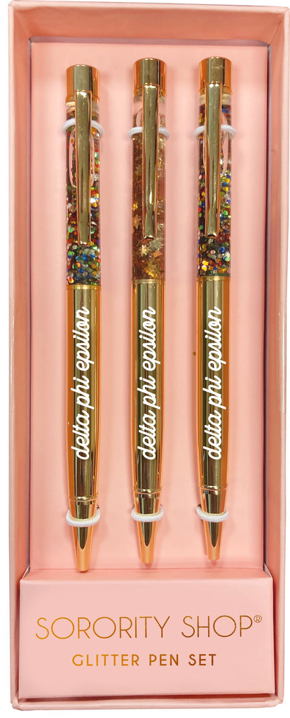 Delta Phi Epsilon Glitter Pens (Set of 3)