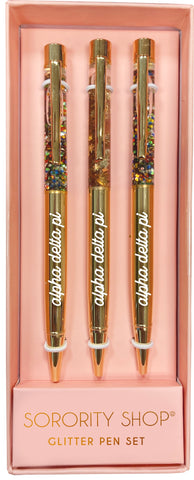 Alpha Delta Pi Glitter Pens (Set of 3)