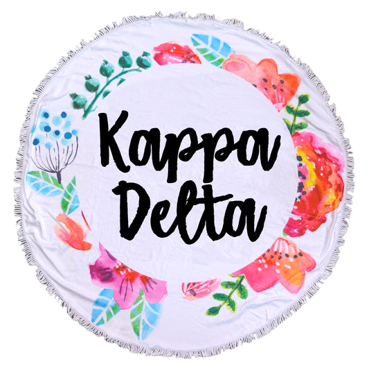 Kappa Delta <br> Floral Fringe Towel <br> Blanket