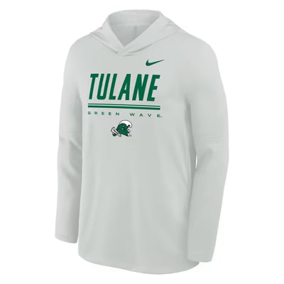 Tulane Nike Dri-FIT Cotton Long Sleeve Hoodie T-Shirt