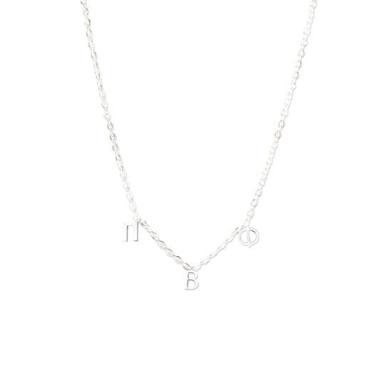 Pi Beta Phi Silver Greek Letters Necklace