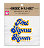 Phi Sigma Sigma Retro Sorority Car Magnet Set of 2