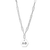 Alpha Phi Necklace- Silver Paperclip Style with AP Pendant