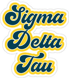 Sigma Delta Tau Retro Sorority Car Magnet Set of 2