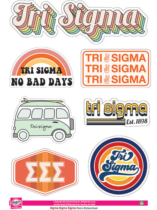 Sigma Sigma Sigma <br> Retro Sticker Sheet