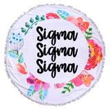 Sigma Sigma Sigma <br> Floral Fringe Towel <br> Blanket