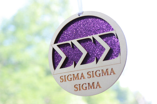 Sigma Sigma Sigma - Laser Carved Ornament - 3" Round