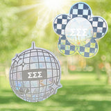 Tri Sigma Suncatcher Decals- Set of 2: Flower & Disco Ball