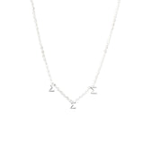 Tri Sigma Silver Greek Letters Necklace