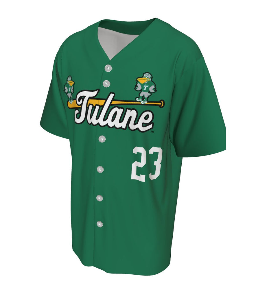 Tulane Replica Customizable Baseball Jersey - Green