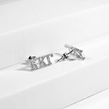 Delta Gamma White Gold Plated Stud Earrings