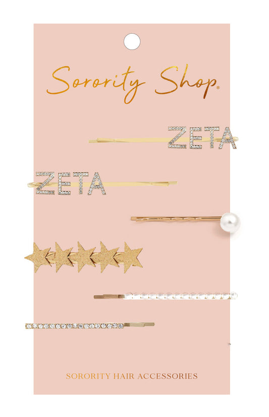 Zeta Tau Alpha Sorority Hair Clips