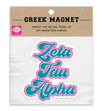 Zeta Tau Alpha Retro Sorority Car Magnet Set of 2