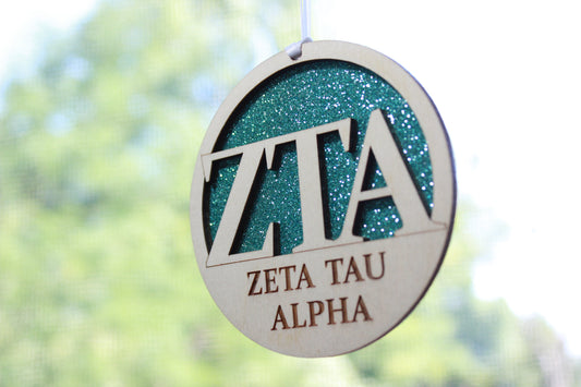 Zeta Tau Alpha - Laser Carved Ornament - 3" Round