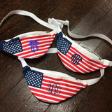 Monogrammed American Flag Fanny Pack - Campus Connection - Campus Connection - 1