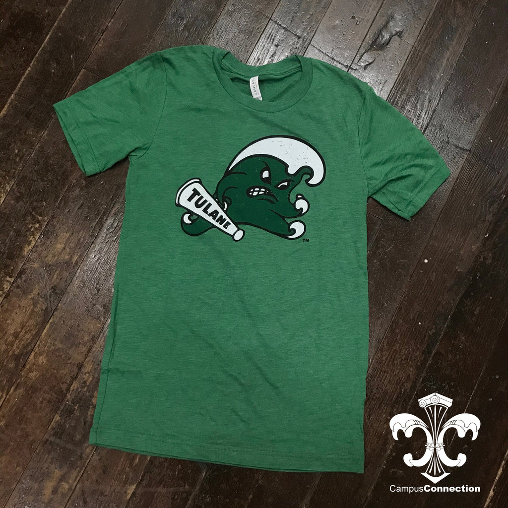Tulane Angry Wave Triblend Shirt - Green