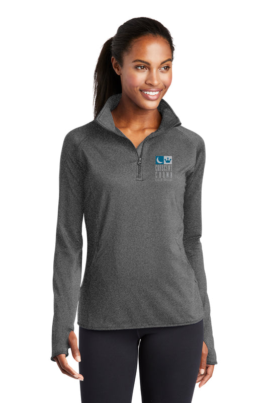 Sport-Tek Ladies Sport-Wick Stretch 1/2-Zip Pullover