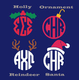 Christmas Monogram or Sorority Comfort Colors Crewneck Sweatshirt - Campus Connection - Campus Connection - 2