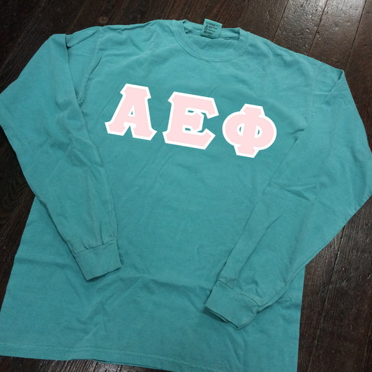 Vinyl-Letter Comfort Colors Long Sleeve T-Shirt - Campus Connection - Campus Connection - 1