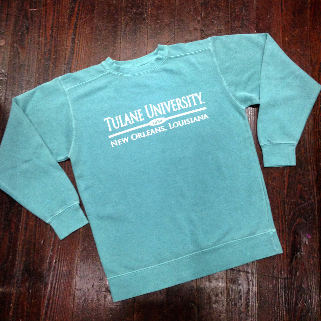 Tulane Comfort Colors Crewneck Sweatshirt - Seafoam - Campus Connection - Campus Connection