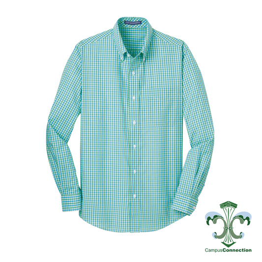 Green/Blue Gingham Plaid Button Down