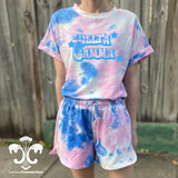 Sorority Tie Dye Loungewear Shirt and Shorts Set - Groovadelic