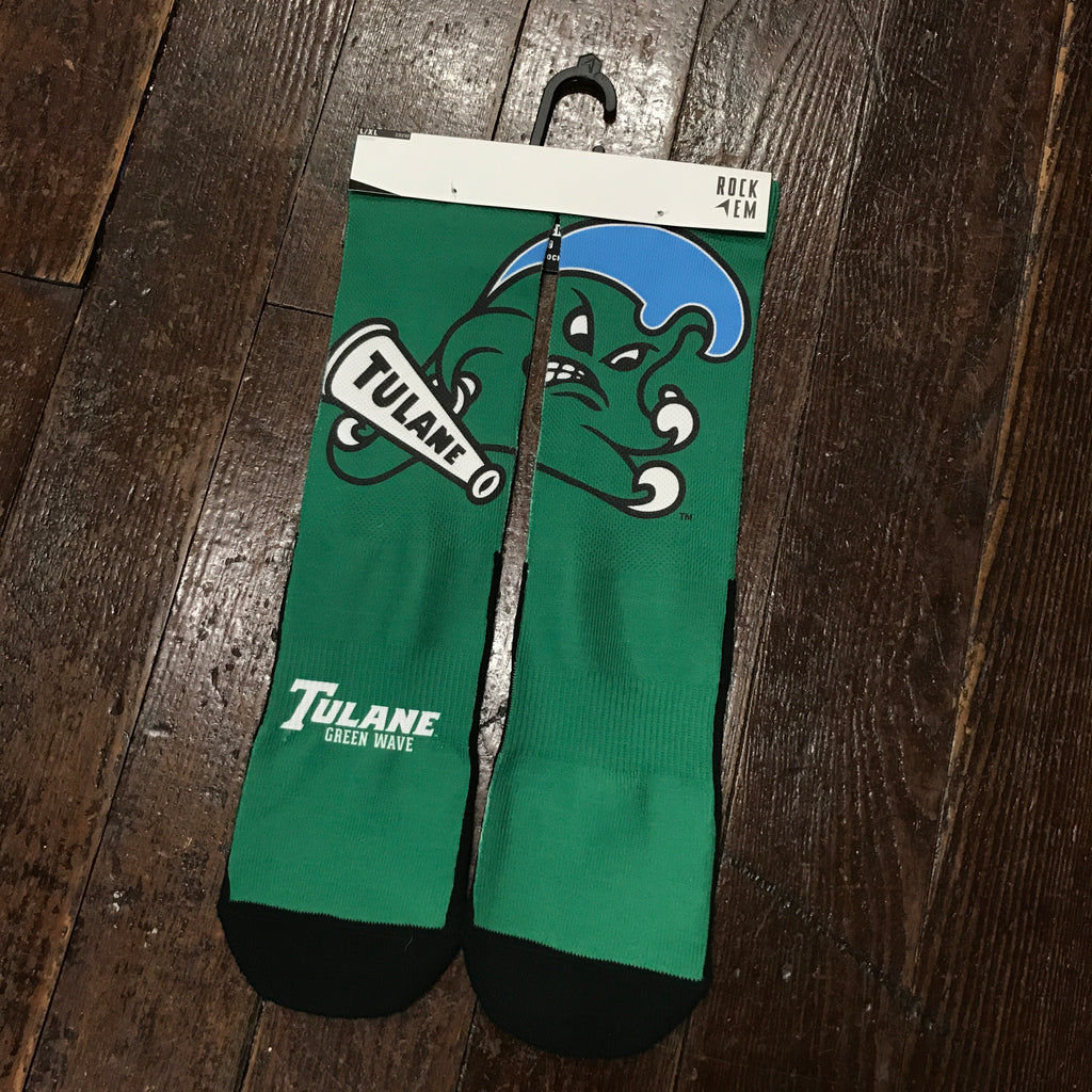 Tulane Angry Wave Socks