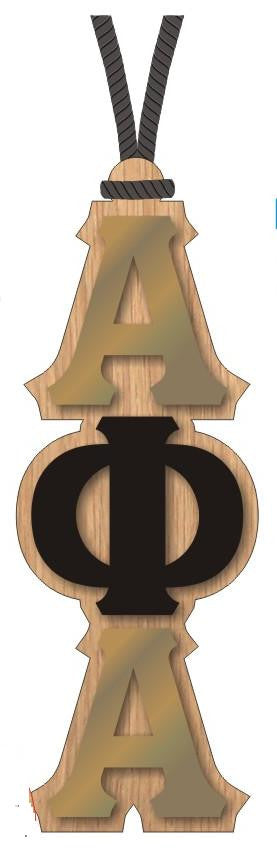 Mirrored Letter Wood Tiki Necklace - Craftique - Campus Connection - 6