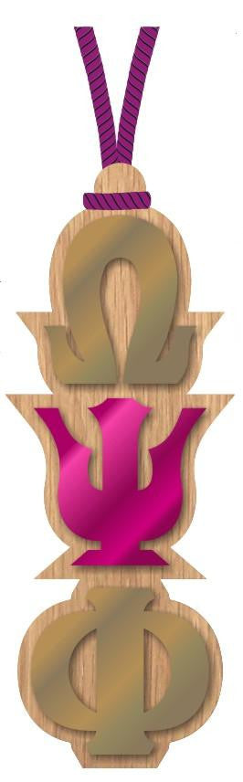 Mirrored Letter Wood Tiki Necklace - Craftique - Campus Connection - 8
