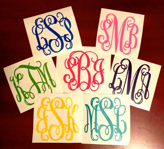 Sticker Monogram Texture Custom Monogram Decal Sticker – Campus Connection